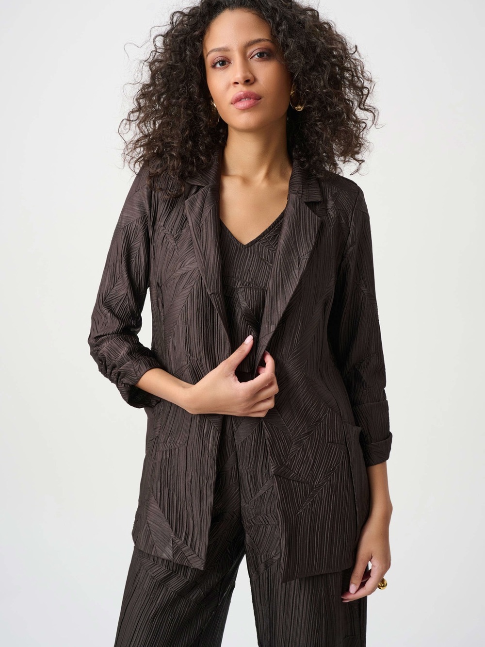 Joseph Ribkoff Mocha Brown Textured Women's Blazer